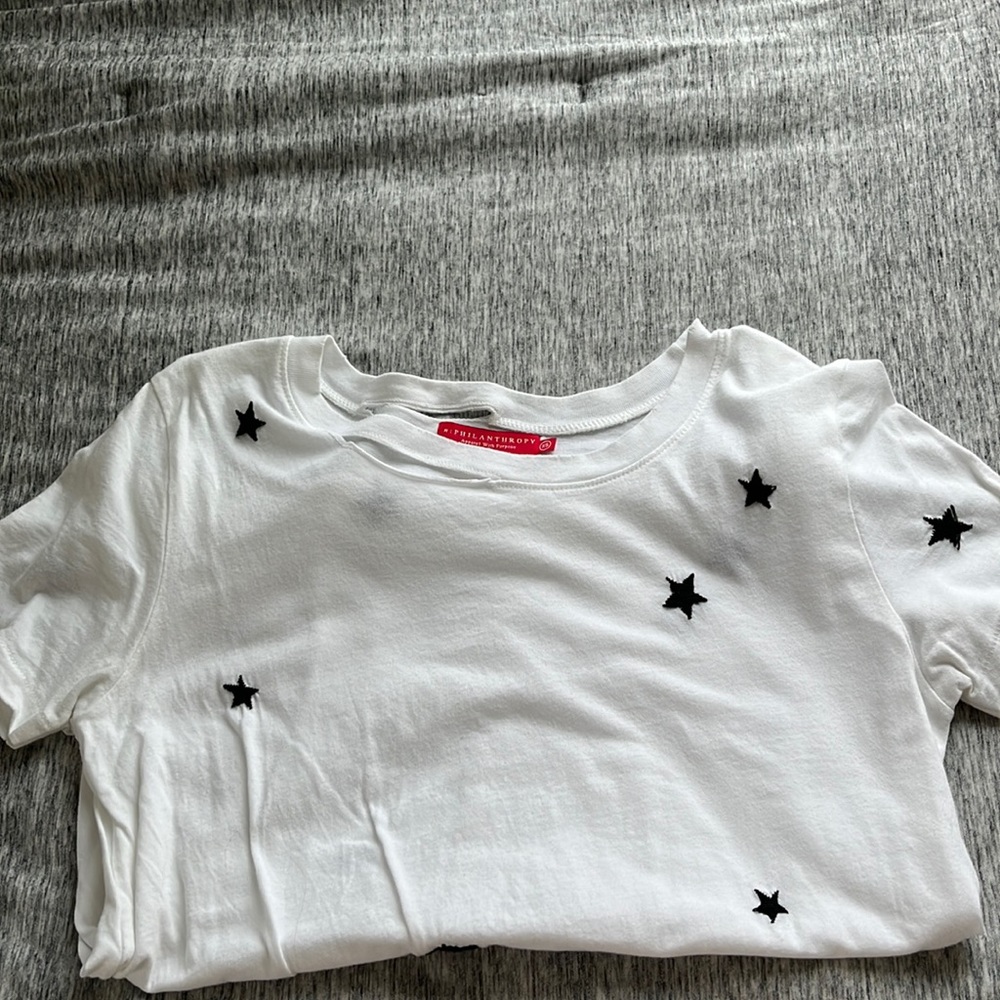 N: Philanthropy White shirt with black stars